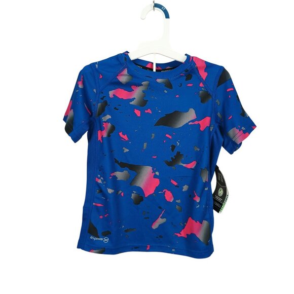 Russell Blue Camo Kids T-Shirt XS 4/5  Freshforce Odor Protection & Dripower 360 - Picture 1 of 8